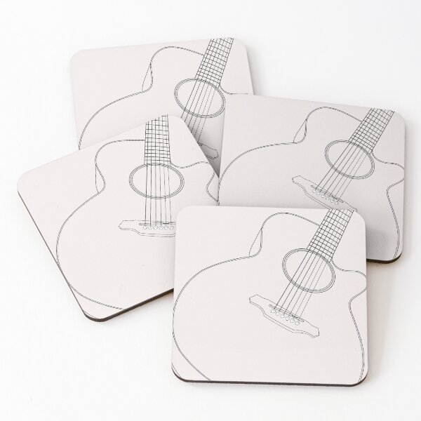 Item preview, Cool  Acoustic guitars Line Drawing designed and sold by Solotree.