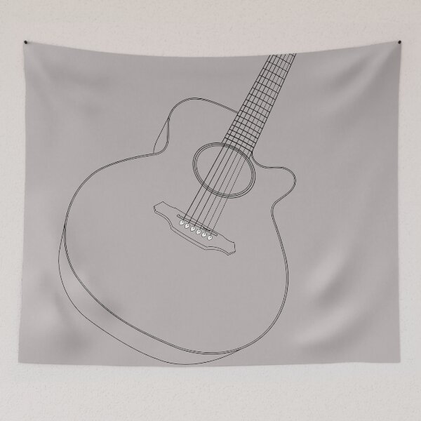 Item preview, Cool  Acoustic guitars Line Drawing designed and sold by Solotree.
