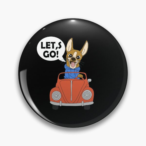 Item preview, cute dog driving a car, lets go  designed and sold by lady-fiona.