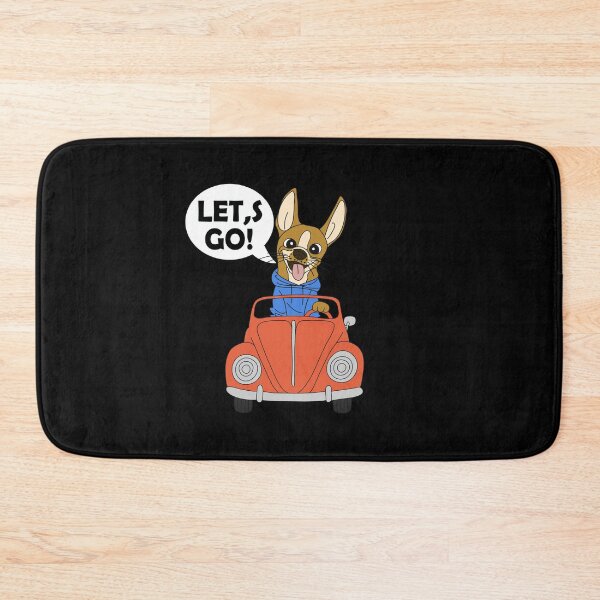 Item preview, cute dog driving a car, lets go  designed and sold by lady-fiona.