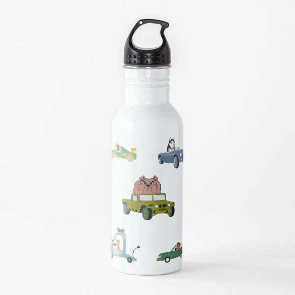 Dog Driving A Car Pack Trending Design Sticher Water Bottle