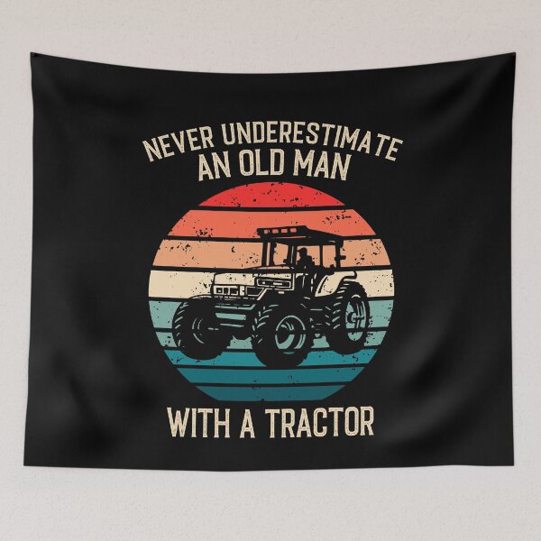 Item preview, Never Underestimate An Old Man With A Tractor - Funny Vintage Farmer Gift, Retro Tractor lover  designed and sold by Creative Angel.