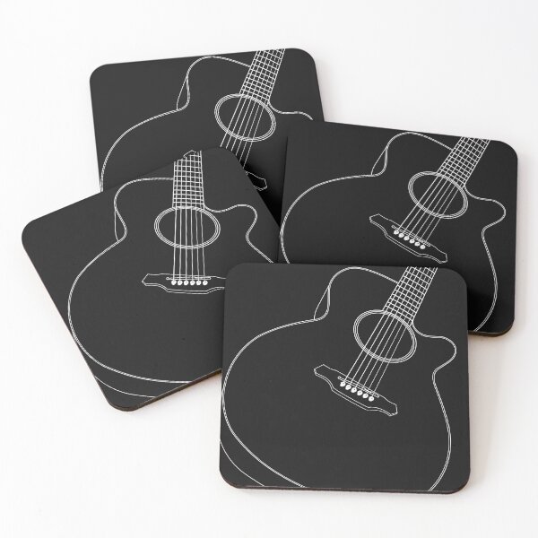 Item preview, Cool  Acoustic guitars  Line Drawing designed and sold by Solotree.