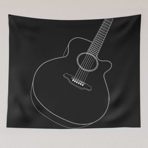 Item preview, Cool  Acoustic guitars  Line Drawing designed and sold by Solotree.