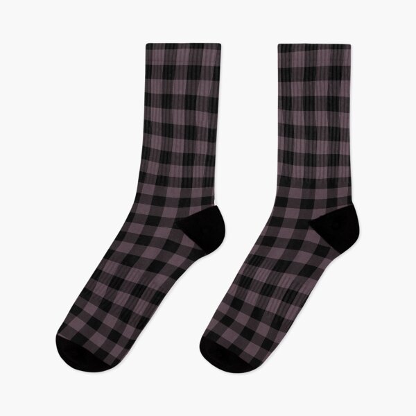 Item preview, Black and Dark Purple Buffalo Plaid Pattern Pairs DE 2022 Trending Color Grapes of Wrath DET409 designed and sold by ColorOfTheYears.