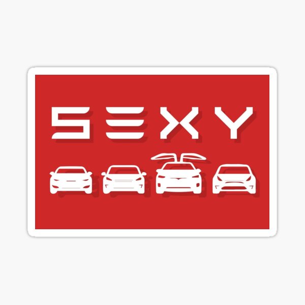 S3xy Tesla Logo Sticker For Sale By Nyxe67 Redbubble 