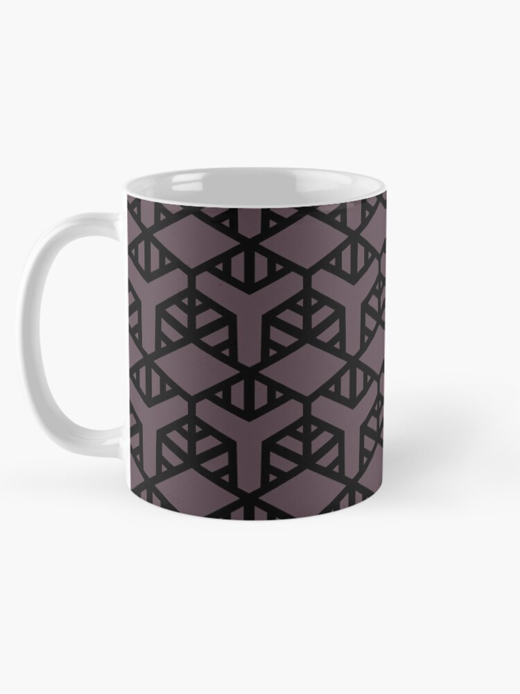 Thumbnail 5 von 6, Kaffeebecher, Black and Dark Purple Shape Tile Pattern 2 Pairs DE 2022 Trending Color Grapes of Wrath DET409 designt und verkauft von ColorOfTheYears.