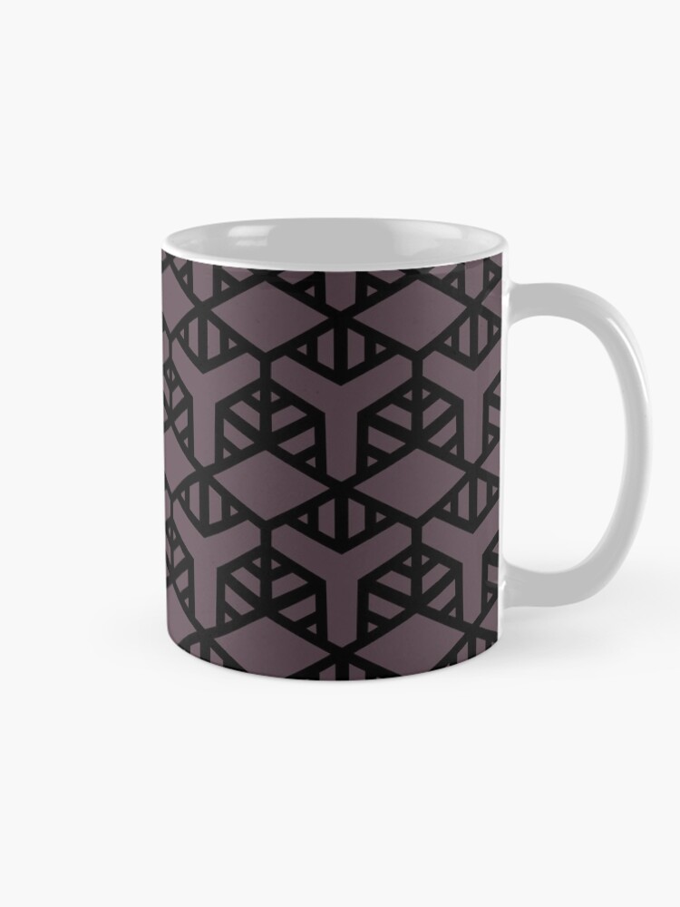 Thumbnail 3 von 6, Kaffeebecher, Black and Dark Purple Shape Tile Pattern 2 Pairs DE 2022 Trending Color Grapes of Wrath DET409 designt und verkauft von ColorOfTheYears.