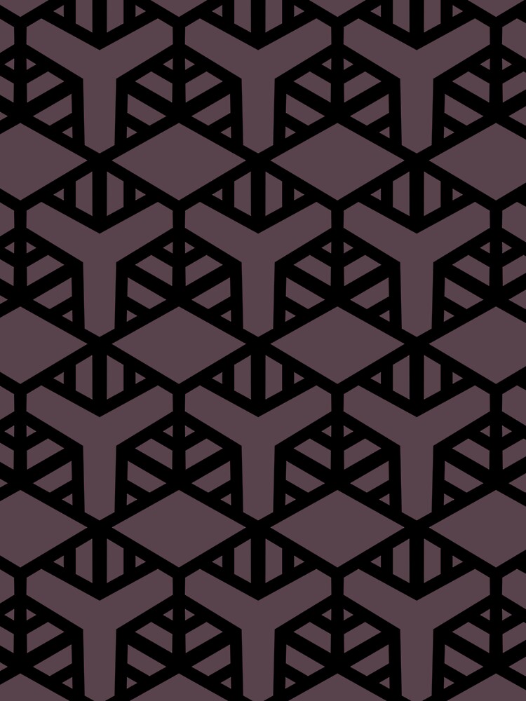 Thumbnail 6 von 6, Hoodie, Black and Dark Purple Shape Tile Pattern 2 Pairs DE 2022 Trending Color Grapes of Wrath DET409 designt und verkauft von ColorOfTheYears.