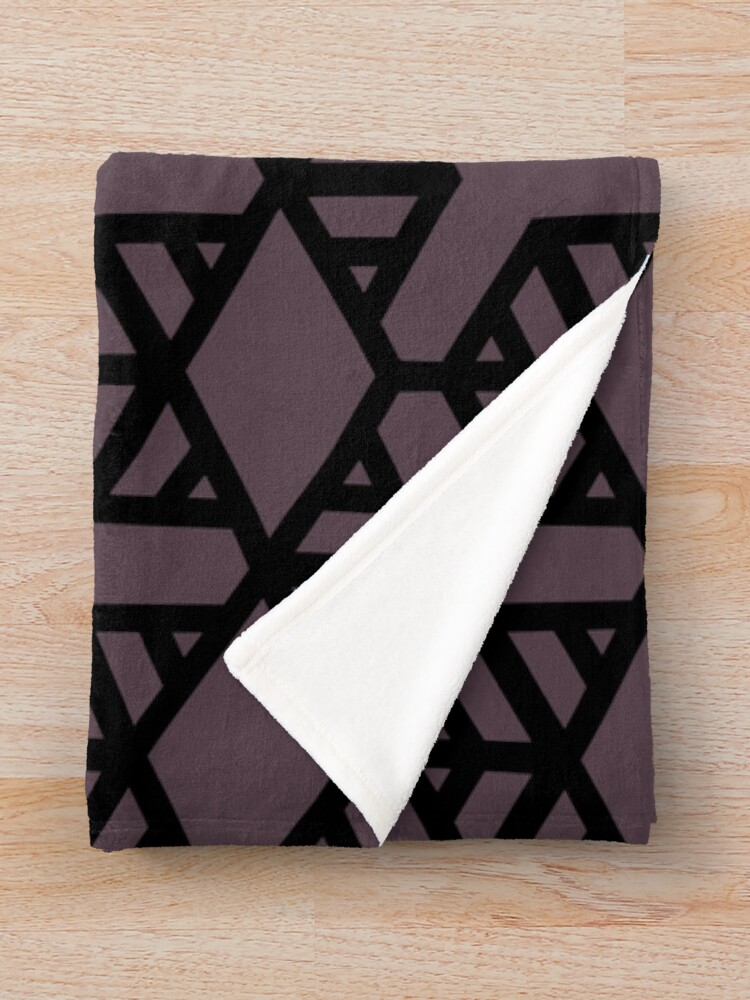 Thumbnail 3 von 6, Fleecedecke, Black and Dark Purple Shape Tile Pattern 2 Pairs DE 2022 Trending Color Grapes of Wrath DET409 designt und verkauft von ColorOfTheYears.