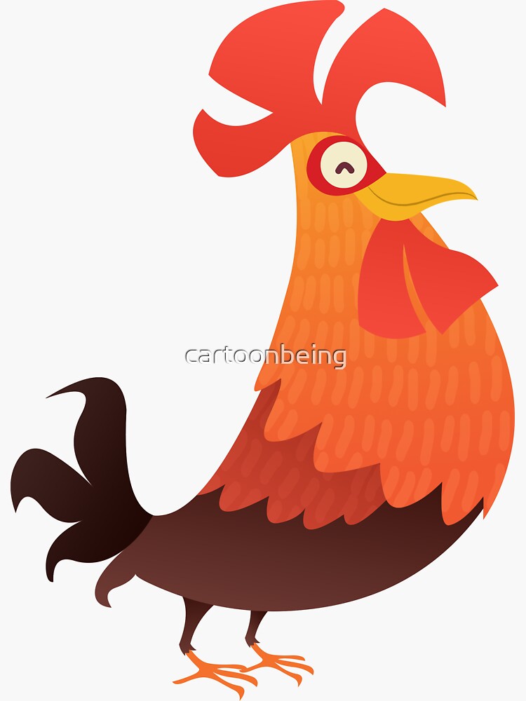 Artwork view, It's Time, Rooster! designed and sold by cartoonbeing