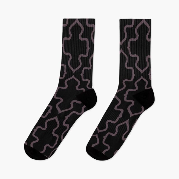 Artikelvorschau, Black and Dark Purple Ornamental Shape Pattern Pairs DE 2022 Trending Color Grapes of Wrath DET409 entworfen und verkauft von ColorOfTheYears.