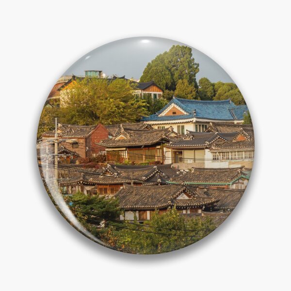 Item preview, The Korean architechture in the roof tops of Bukchon Hanok Village in Seoul designed and sold by SnapTPhotograph.