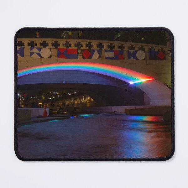 Item preview, The Cheonggyecheon Stream at Gwangtonggyo Bridge at night, Seoul, South Korea designed and sold by SnapTPhotograph.