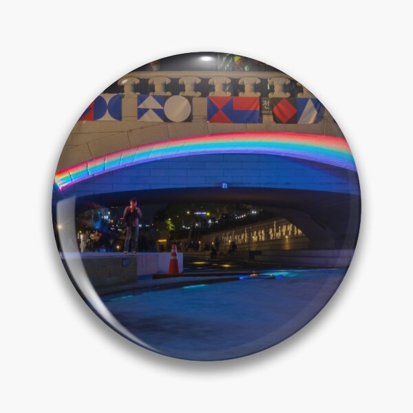 Item preview, The Cheonggyecheon Stream at Gwangtonggyo Bridge at night, Seoul, South Korea designed and sold by SnapTPhotograph.