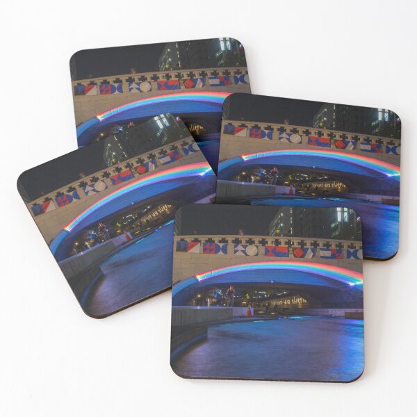 Item preview, The Cheonggyecheon Stream at Gwangtonggyo Bridge at night, Seoul, South Korea designed and sold by SnapTPhotograph.