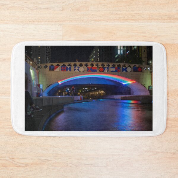 Item preview, The Cheonggyecheon Stream at Gwangtonggyo Bridge at night, Seoul, South Korea designed and sold by SnapTPhotograph.