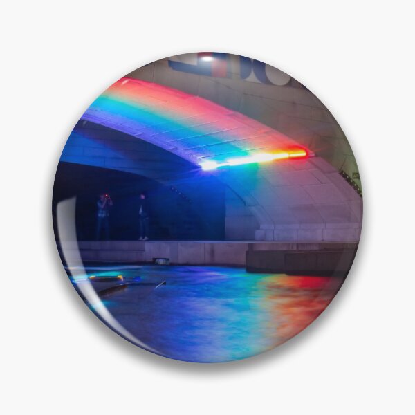 Item preview, A rainbow reflecting on the Cheonggyecheon Stream at Gwangtonggyo Bridge designed and sold by SnapTPhotograph.
