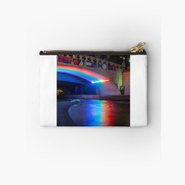 Item preview, A rainbow reflecting on the Cheonggyecheon Stream at Gwangtonggyo Bridge designed and sold by SnapTPhotograph.