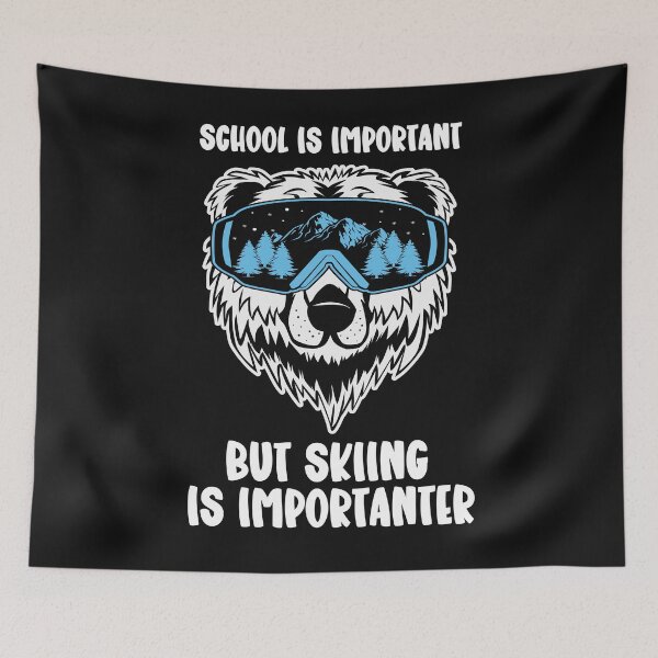 Item preview, School Is Important But Skiing Is Importanter  Polar Bear ]Wearing Glasses designed and sold by CandyLoo.