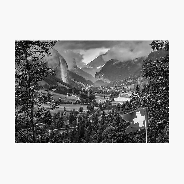 Item preview, Lauterbrunnen Valley, Switzerland, Monochrome. designed and sold by Nethycurl.