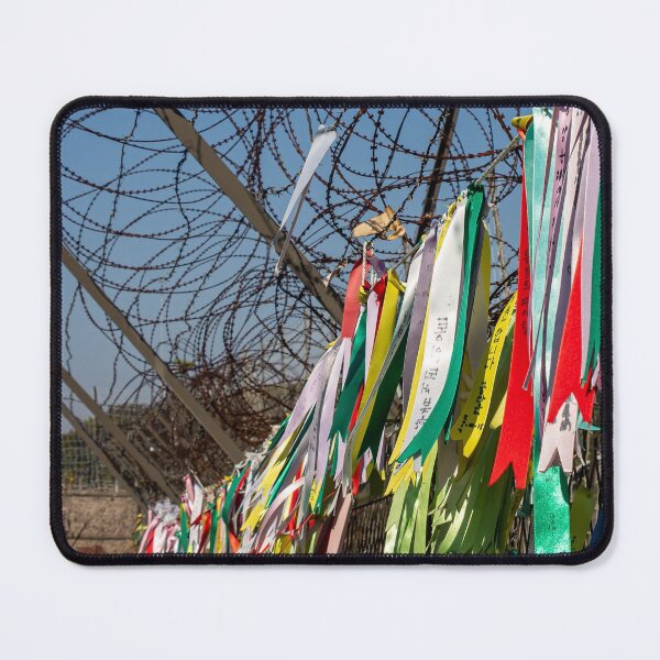 Item preview, Prayer ribbons attached to a barb wire fence at the Korean Demilitarized Zone designed and sold by SnapTPhotograph.
