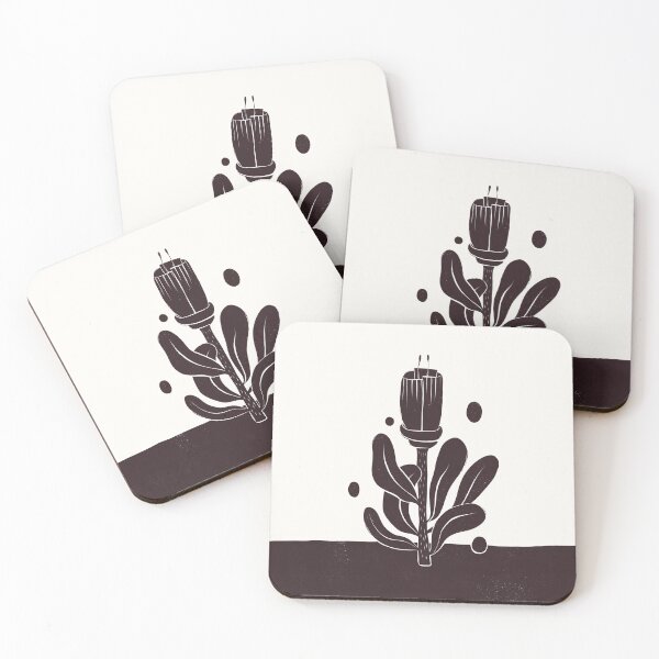 Item preview, Scandinavian folk art flower linocut style illustration  designed and sold by behindtheclouds.