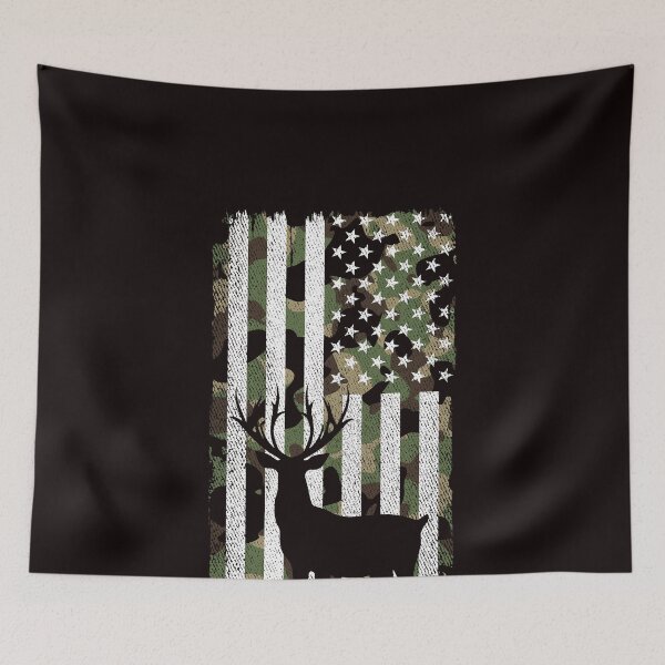 Item preview, Men Camo US Flag Deer Elk Buck Camoflage Hunting Hunter Dad designed and sold by ACHRAF877.