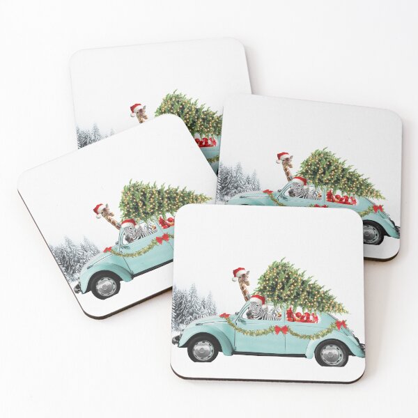 Item preview, Funny Christmas zebra and giraffe, Animal adventures by car designed and sold by juliaemelian.