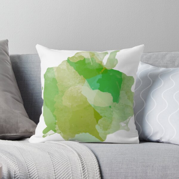 Green Color Spot Throw Pillow