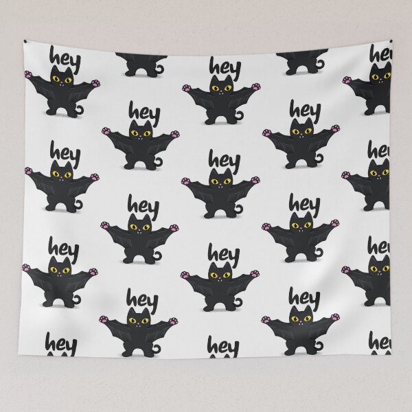 Item preview, cat says hey designed and sold by qofebean.