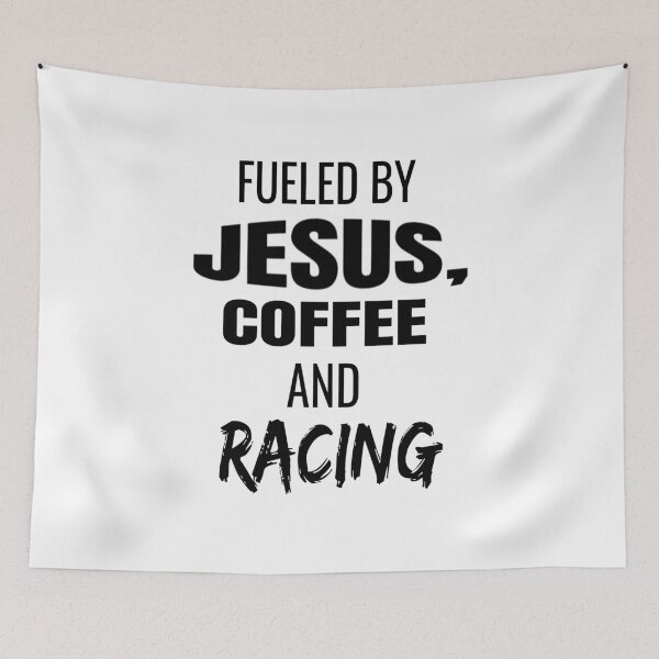 Item preview, Fueled By Jesus Coffee and Racing Drag Racing Street Racing Motorcycle Racing Junior Dragster Racing Racer designed and sold by CarantinedChaos.
