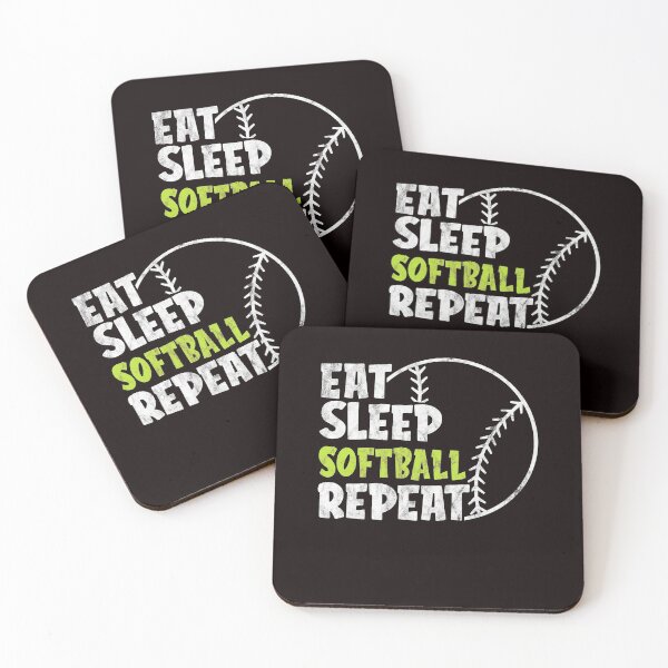 Item preview, Eat Sleep Softball Repeat Cute Vintage Softball designed and sold by ACHRAF877.
