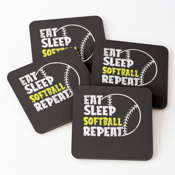 Item preview, Eat Sleep Softball Repeat Cute Vintage Softball designed and sold by ACHRAF877.