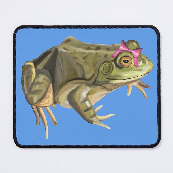 Item preview, Girly American Bullfrog with Pink Bow designed and sold by Deborah Camp.