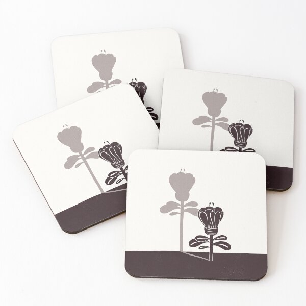 Item preview, Scandinavian folk art flower linocut style illustration  designed and sold by behindtheclouds.