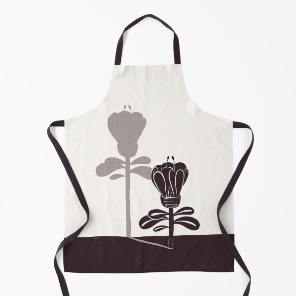 Item preview, Scandinavian folk art flower linocut style illustration designed and sold by behindtheclouds.