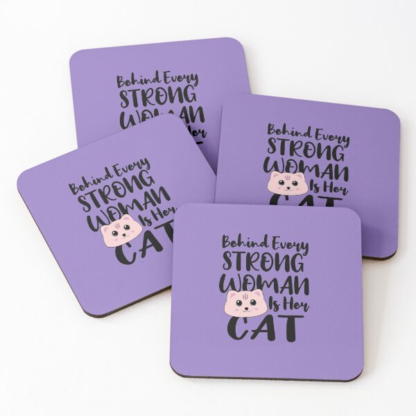 Item preview, Behind Every Strong Woman Is Her Cat | Cute Funny Cat designed and sold by Dev-Ang.