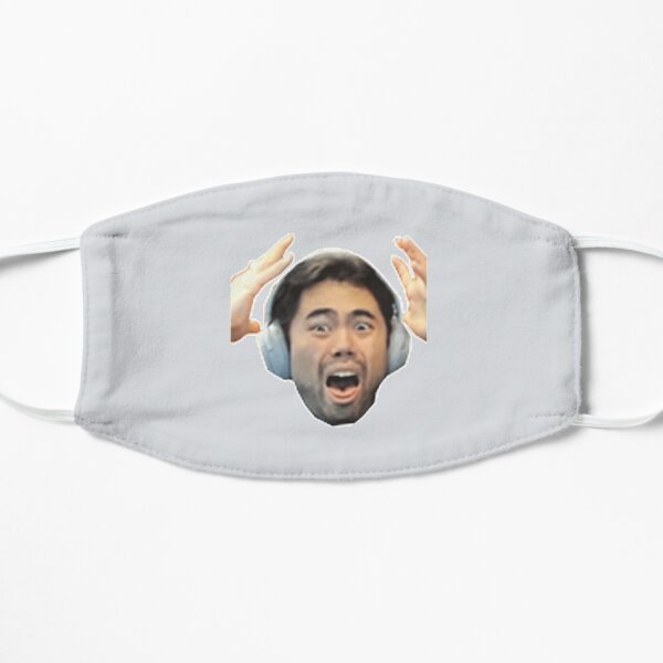 Hikaru Nakamura funny thinking face sticker Mask by LoveGalBlackTan