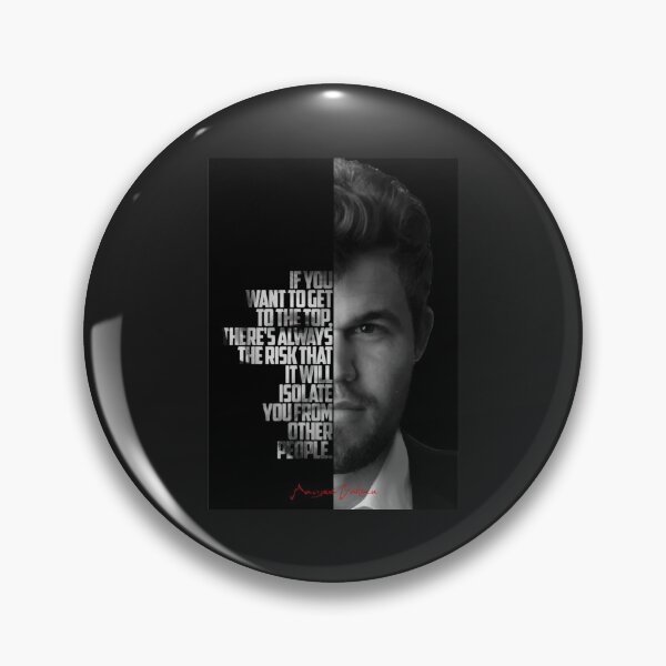 Item preview, Black and white Magnus Carlsen quote.    designed and sold by NCSWOODART.