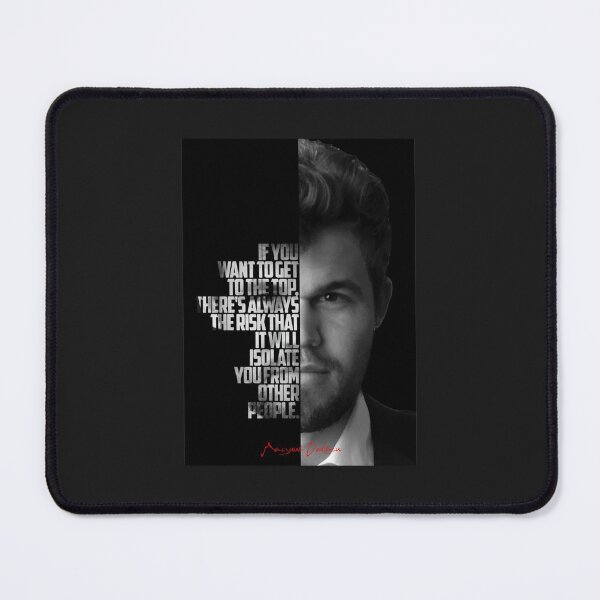 Aperçu de l'œuvre Citation de Magnus Carlsen en noir et blanc. créée et vendue par NCSWOODART.
