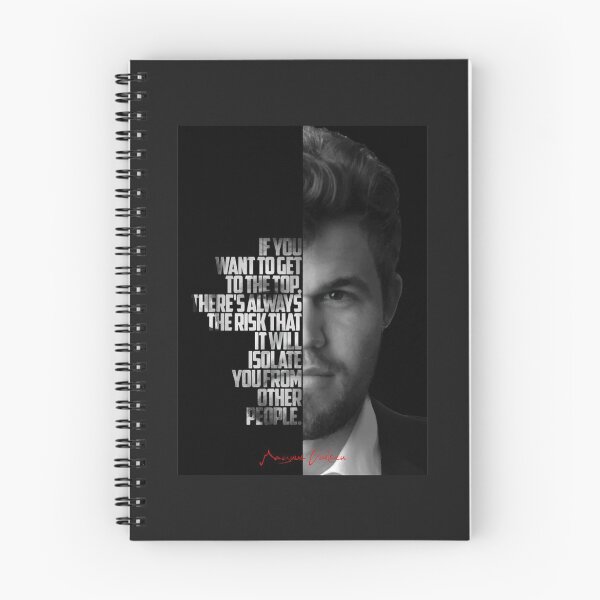 Item preview, Black and white Magnus Carlsen quote.    designed and sold by NCSWOODART.