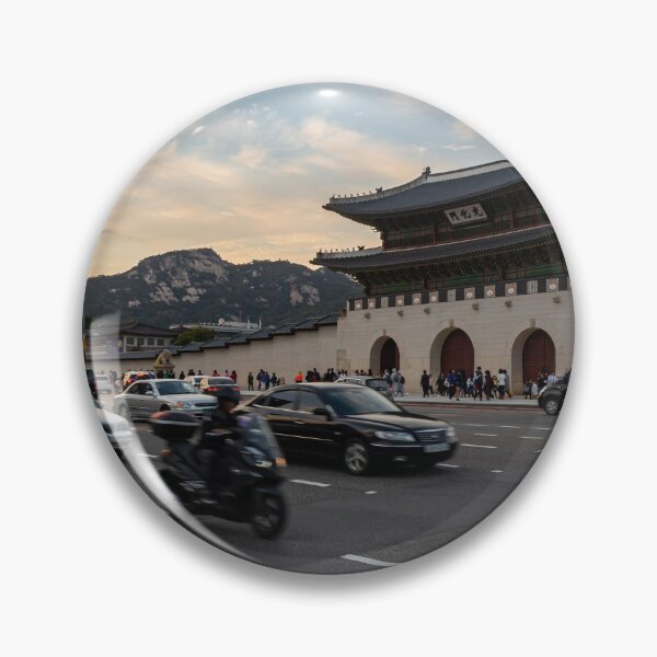 Item preview, Gwanghwamun Gate at Gyeongbokgung Palace at sunset, by the traffic at sajik-ro, Seoul, South Korea designed and sold by SnapTPhotograph.