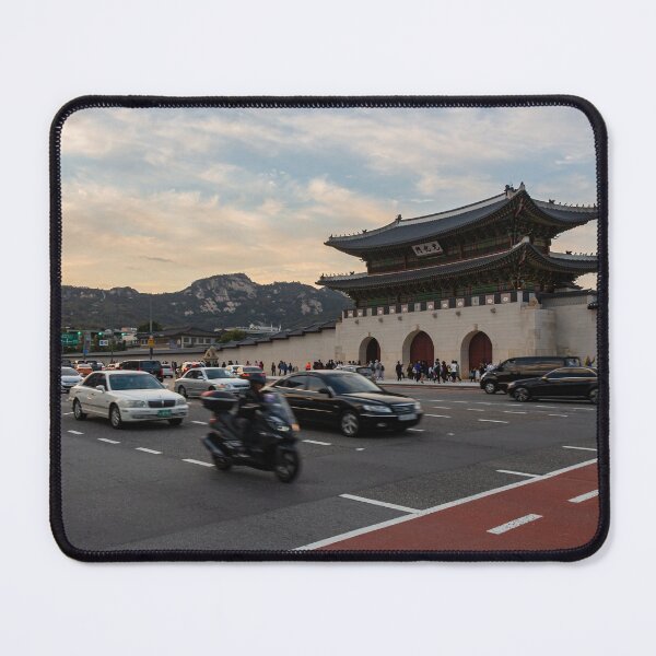 Item preview, Gwanghwamun Gate at Gyeongbokgung Palace at sunset, by the traffic at sajik-ro, Seoul, South Korea designed and sold by SnapTPhotograph.