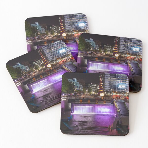 Item preview, Cheonggye Plaza and the Cheonggyecheon Stream at night, Seoul, South Korea designed and sold by SnapTPhotograph.