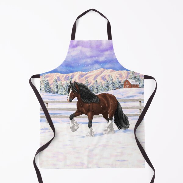 Item preview, Brown Bay Gypsy Vanner Tinker Caballo de tiro en la nieve designed and sold by csforest.