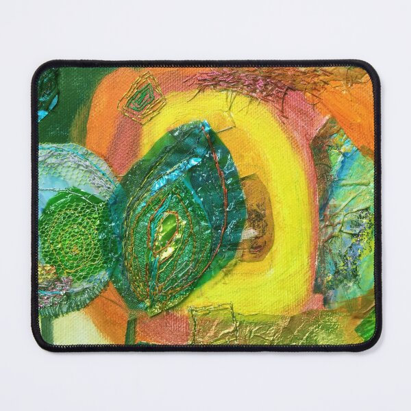 Item preview, colourful abstract in yellow, blue, green and orange designed and sold by Claire Cooper-Walsh.