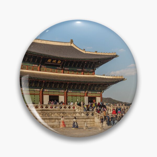 Item preview, Tourists queuing to enter Gyeongbokgung Palace on an autumn day in Seoul, South Korea designed and sold by SnapTPhotograph.