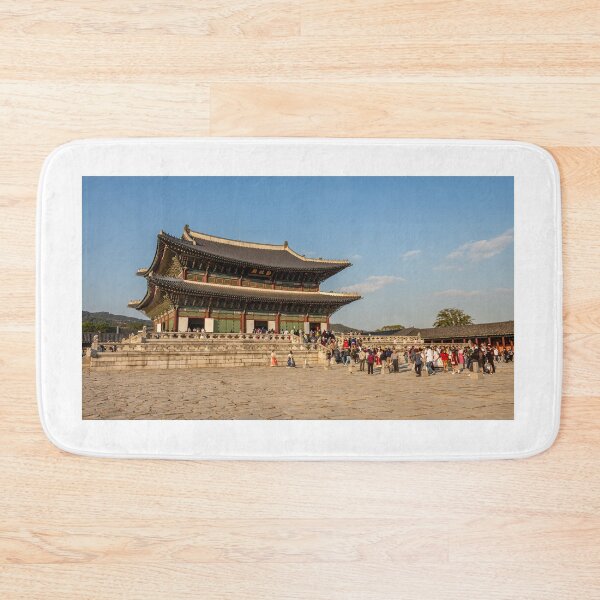 Item preview, Tourists queuing to enter Gyeongbokgung Palace on an autumn day in Seoul, South Korea designed and sold by SnapTPhotograph.