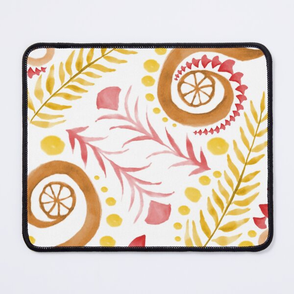 Item preview, Watercolor Botanical Motifs - Warm colors on White designed and sold by PaintInTheNight.